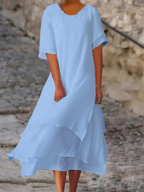 Hanna - Kurzärmliges Doppel-Lagen-Kleid