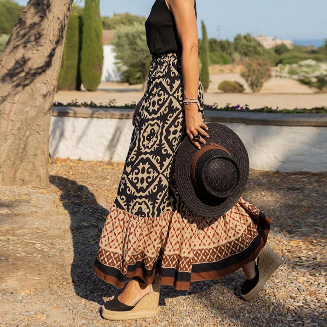 Lea - Trendiger geometrischer Rock mit hoher Taille