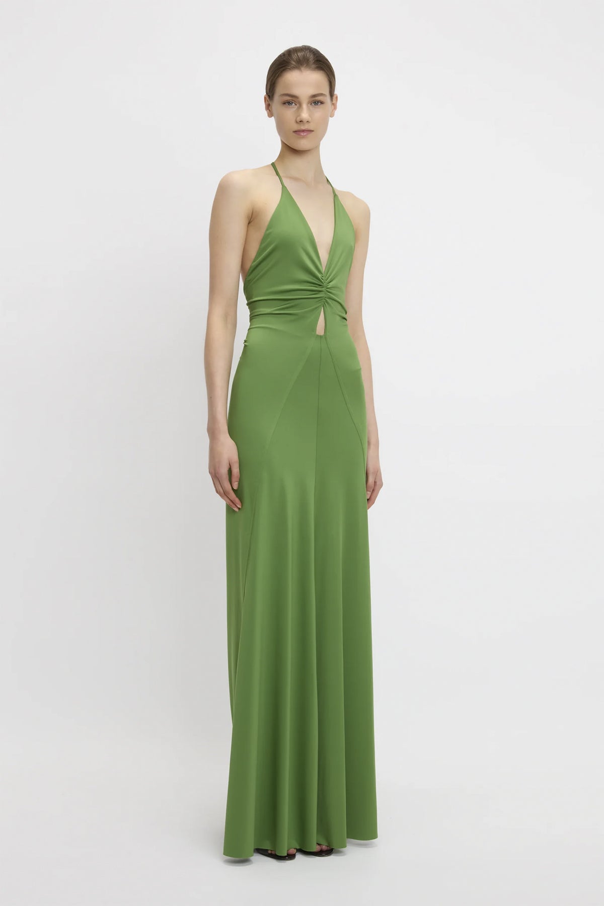Celeste V-Ausschnitt Raffung Cami-Kleid