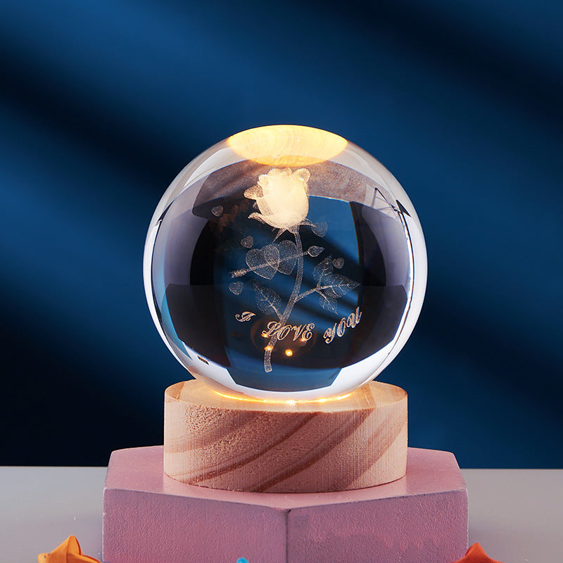 Leuchtende 3D Kristallkugel-Nachtlampe – bezaubernde LED-Stimmungslicht