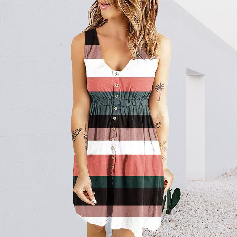 Elodie - Vestido mini sin mangas con estampado floral para mujer