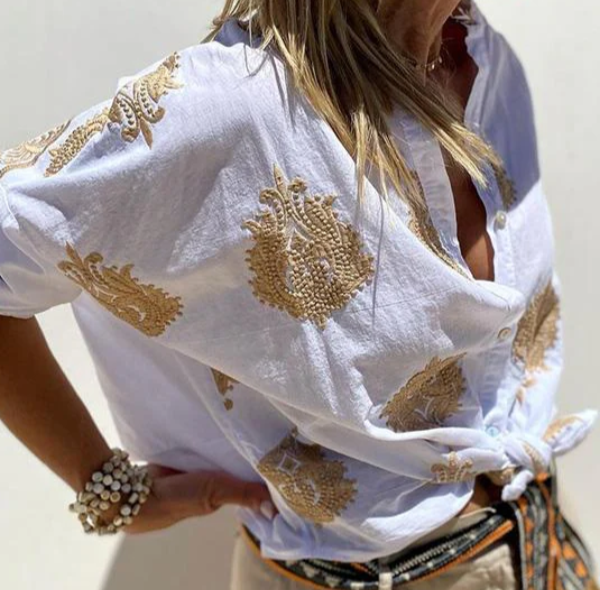 Vera – Blusa con mangas abullonadas