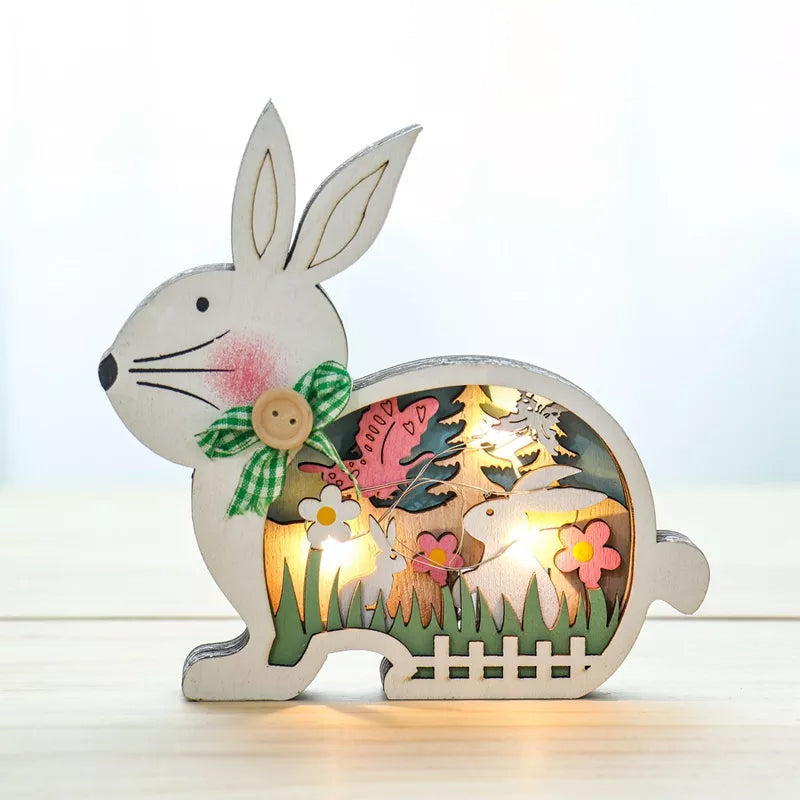 EasterGlow – Leuchtende laggedrehte Hasenfiguren mit sanften LED-Elementen