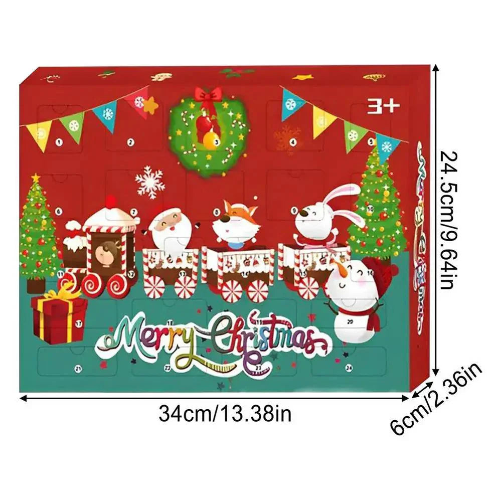 Calendario de Adviento de Navidad con animales Min de peluche