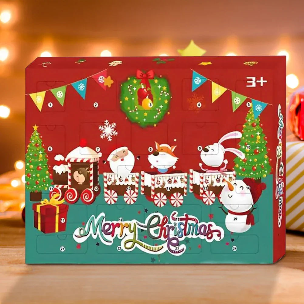 Calendario de Adviento de Navidad con animales Min de peluche