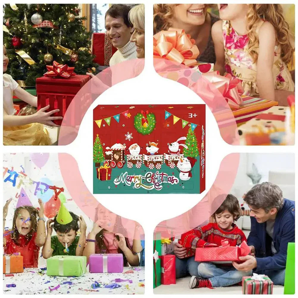 Calendario de Adviento de Navidad con animales Min de peluche