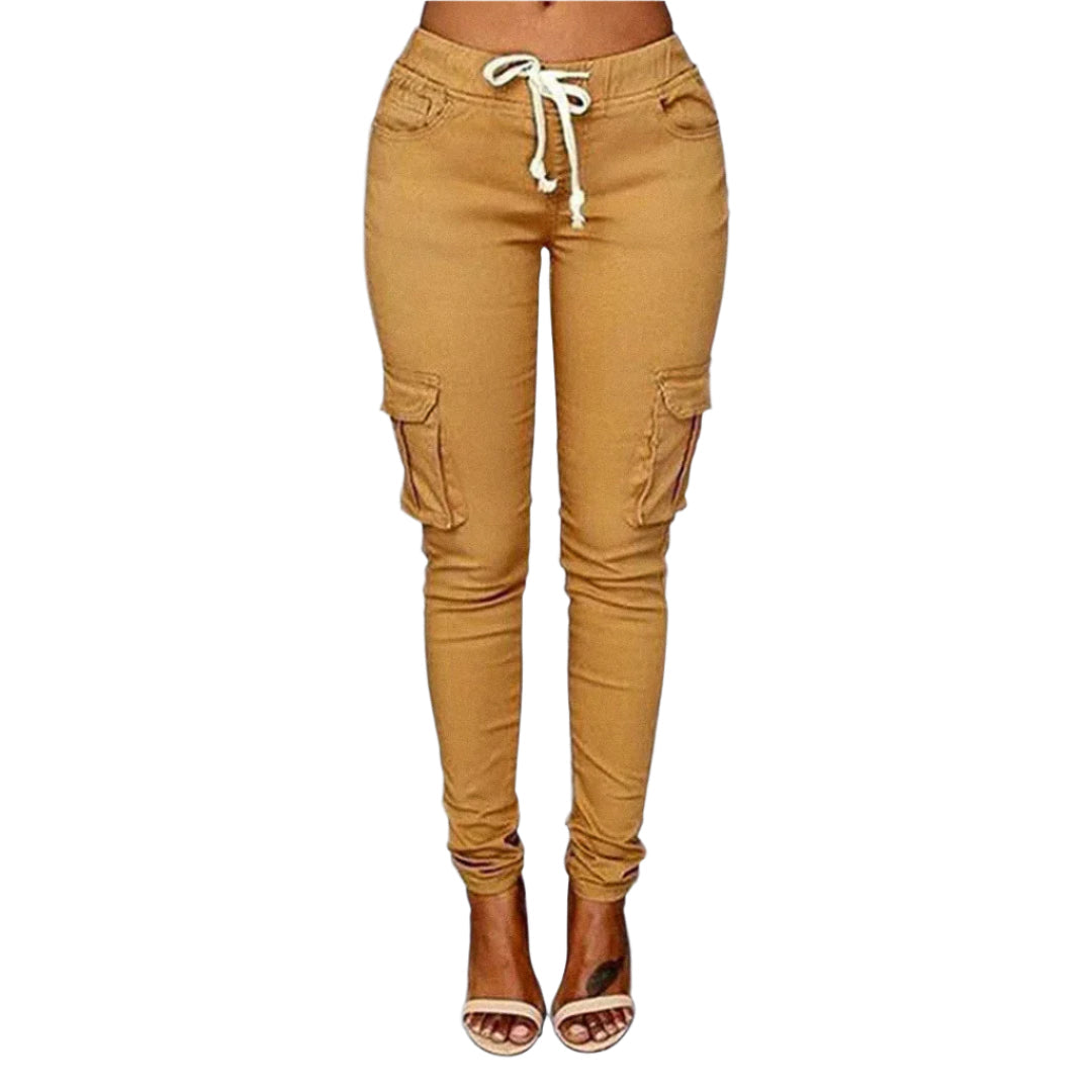 Claire - Figursyede cargobukser med snøre i taljen