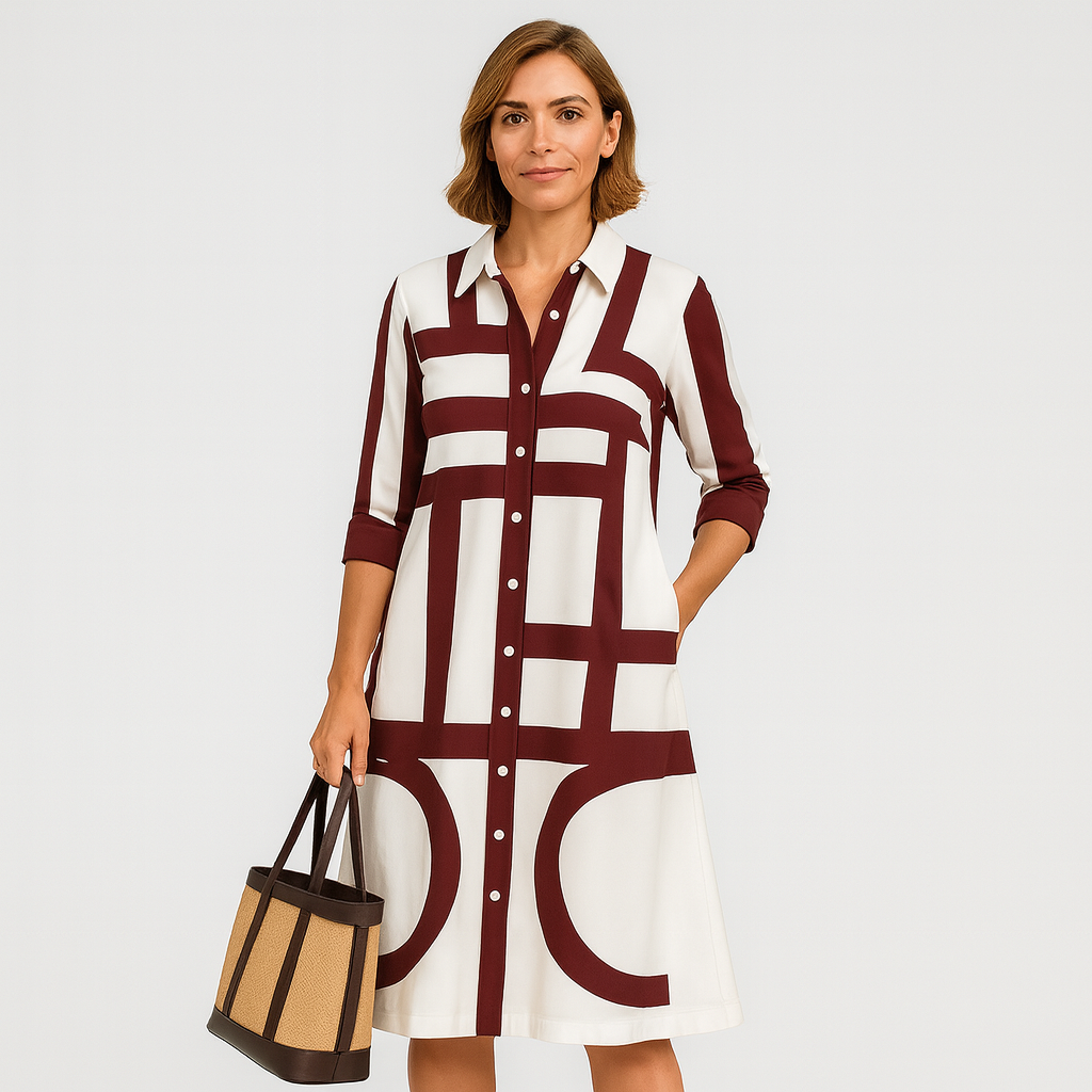 Alviora | Robe-chemise graphique Urban Allure