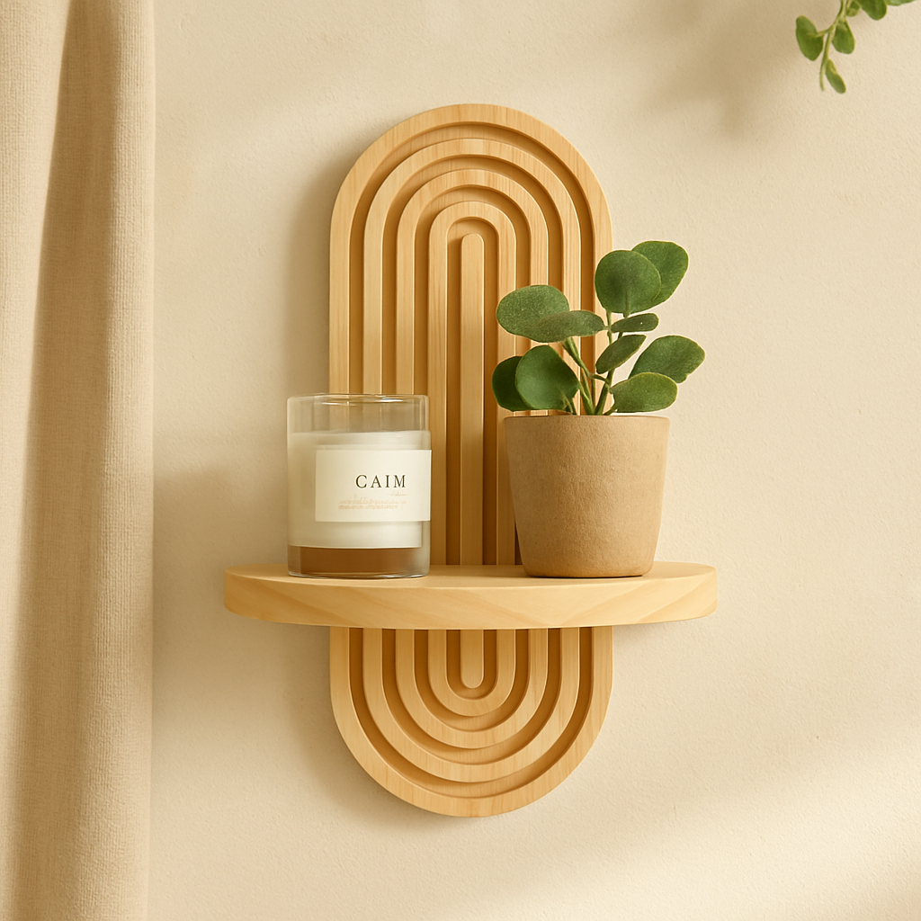 Ardentis | Geometrisches Wandregal aus Holz