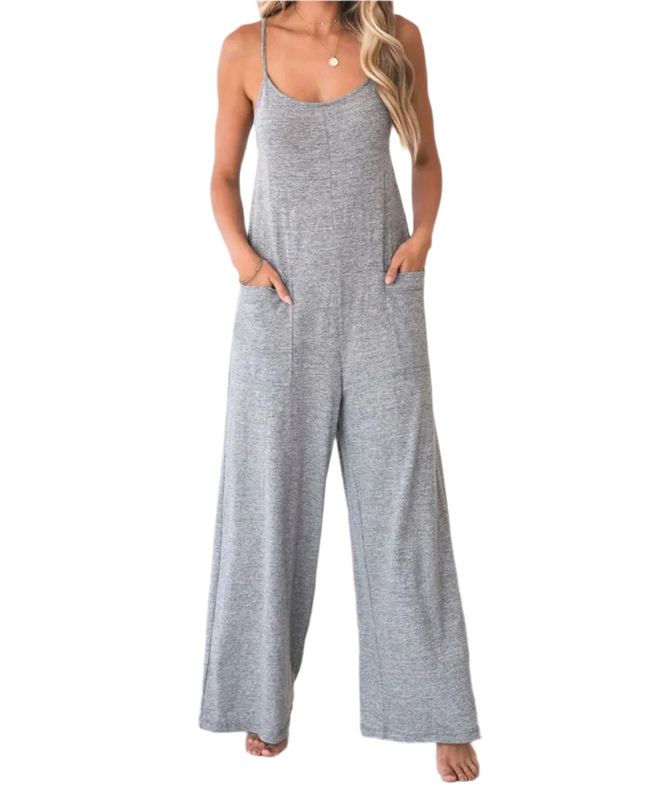 Kathy - Bequemer Overall mit weitem Bein und praktischen Details