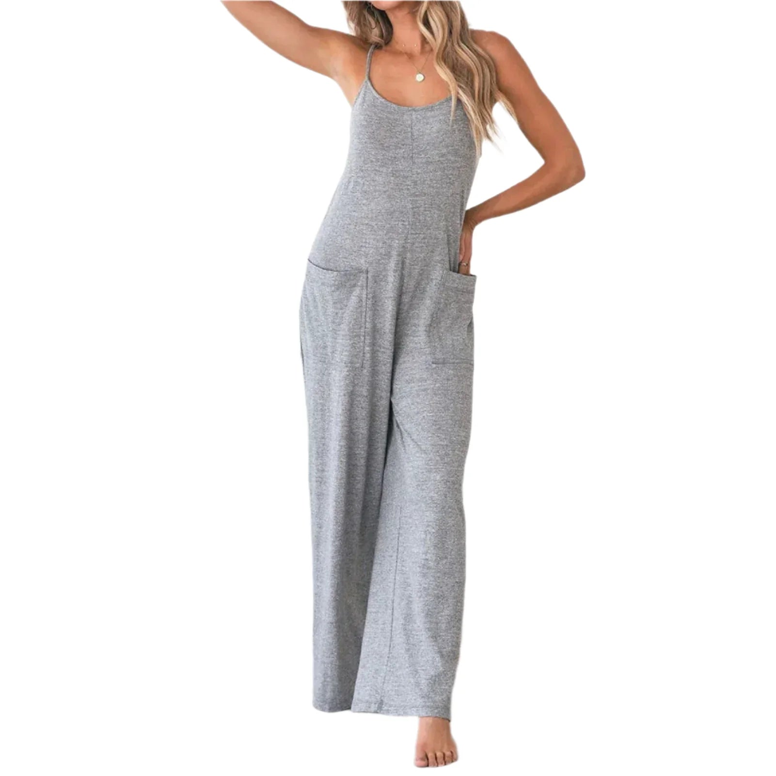 Kathy - Bequemer Overall mit weitem Bein und praktischen Details