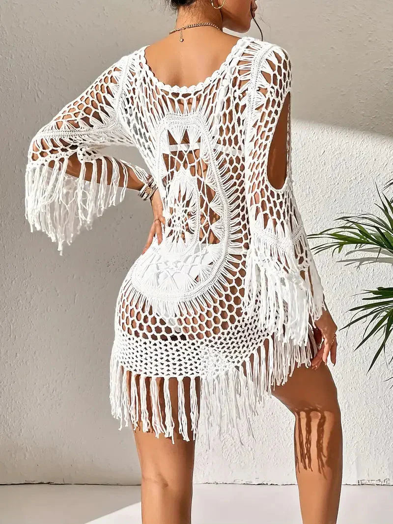 Melody - Boho-Stil langärmlige Bikinibedeckung