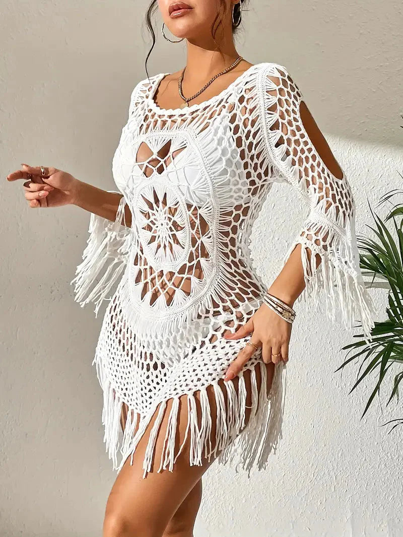 Melody - Boho-Stil langärmlige Bikinibedeckung