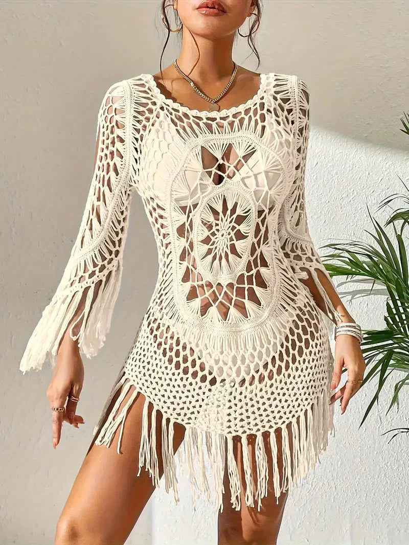 Melody - Boho-Stil langärmlige Bikinibedeckung
