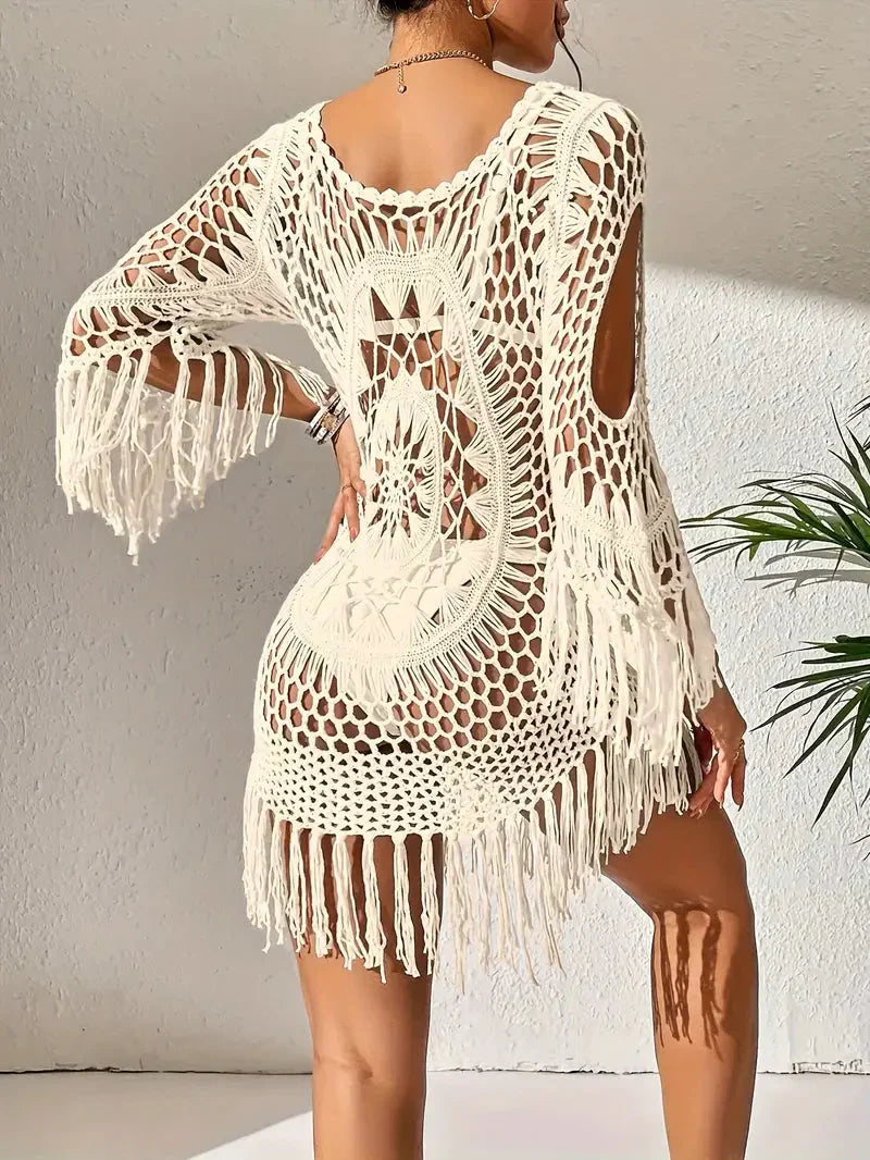 Melody - Boho-Stil langärmlige Bikinibedeckung