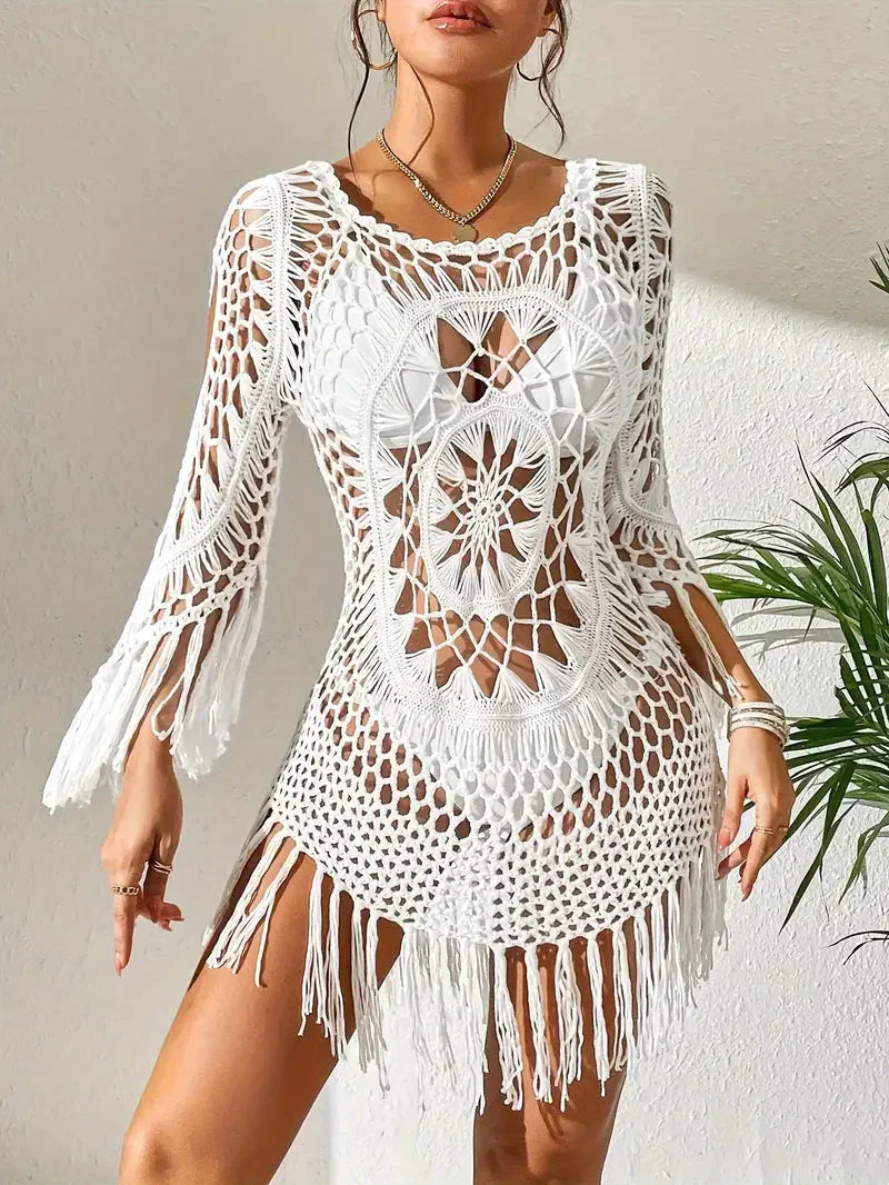 Melody - Boho-Stil langärmlige Bikinibedeckung
