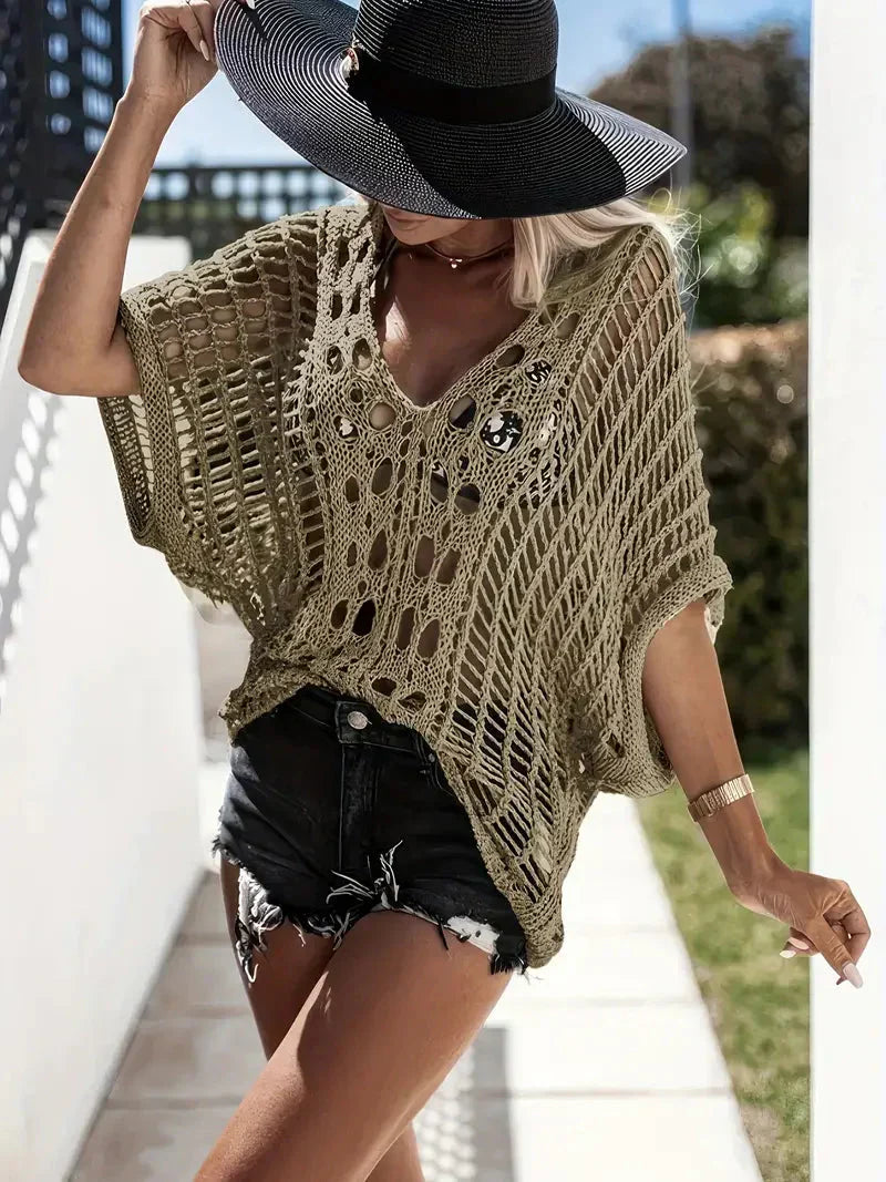 Dione - gehäkelte Boho-Style Überwurfbluse