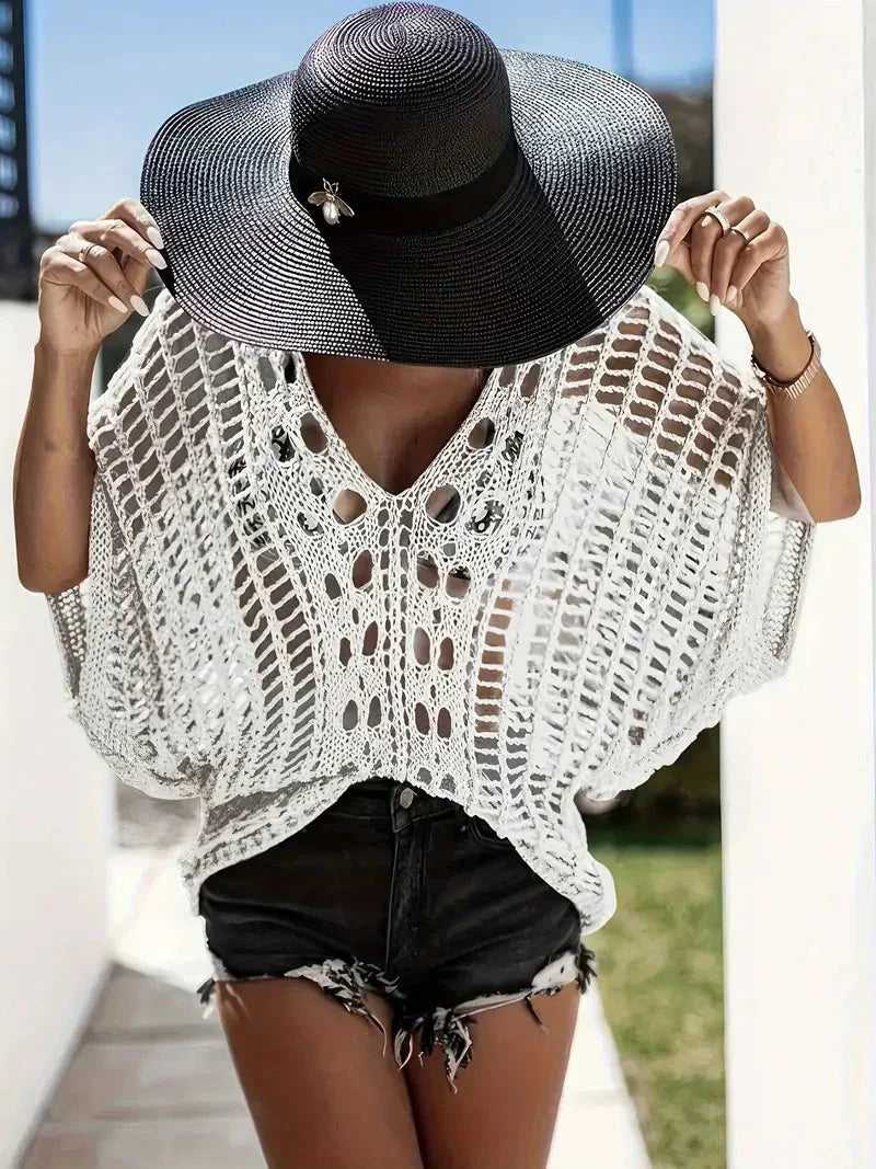 Dione - gehäkelte Boho-Style Überwurfbluse