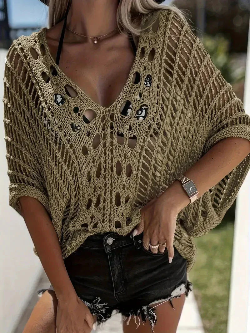 Dione - gehäkelte Boho-Style Überwurfbluse