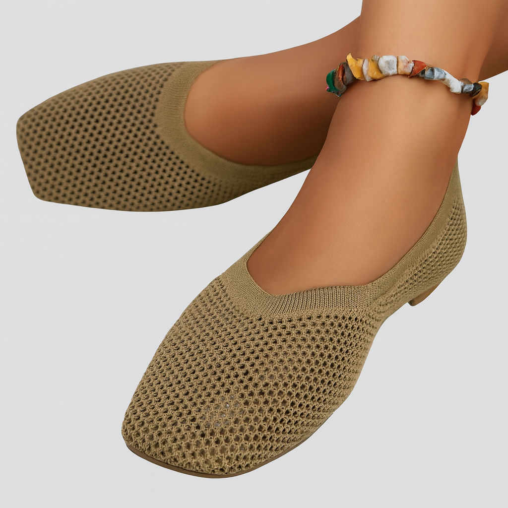 Betty - Flats de punto para mujer con hermoso patrón abierto