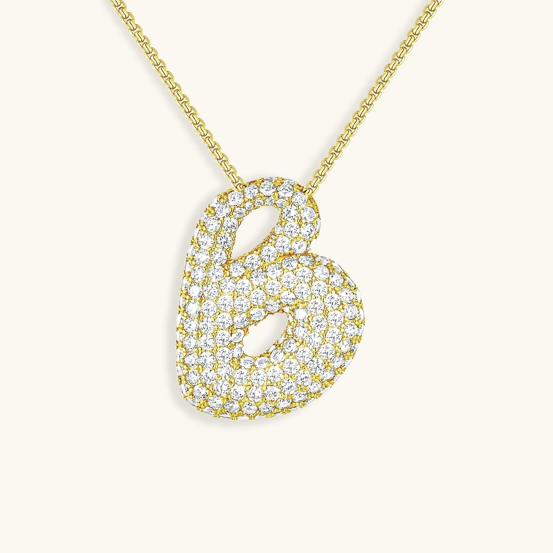Collar LunaBubble Initial con efecto diamante – Regalo personal para el Día de la Madre
