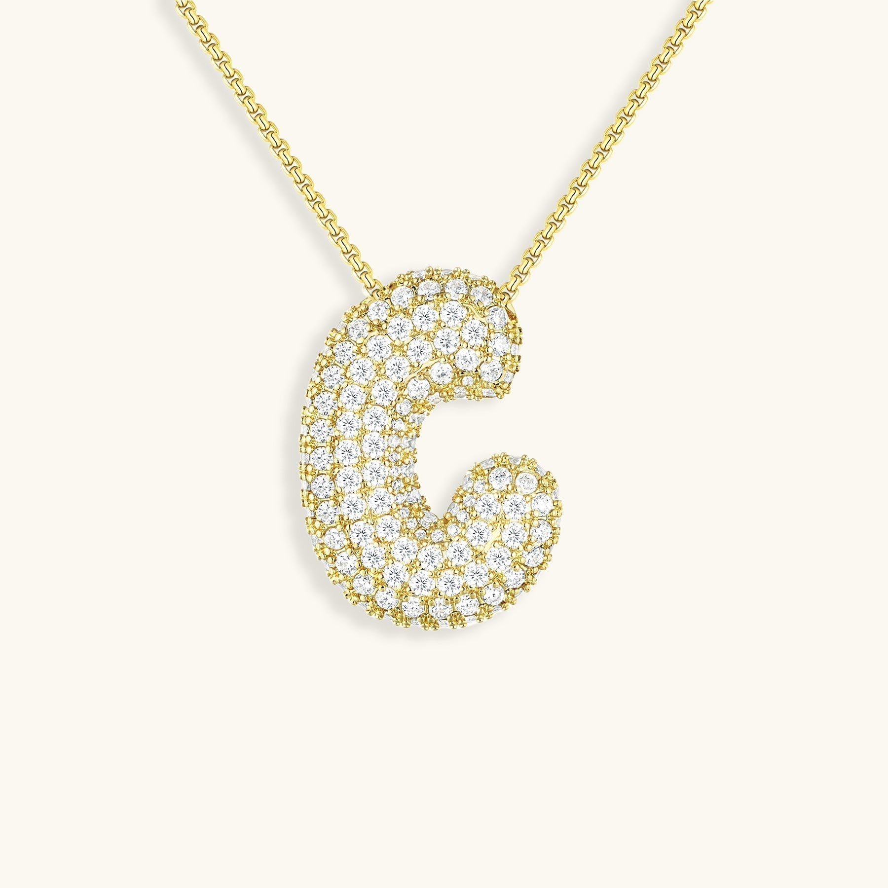 Collar LunaBubble Initial con efecto diamante – Regalo personal para el Día de la Madre