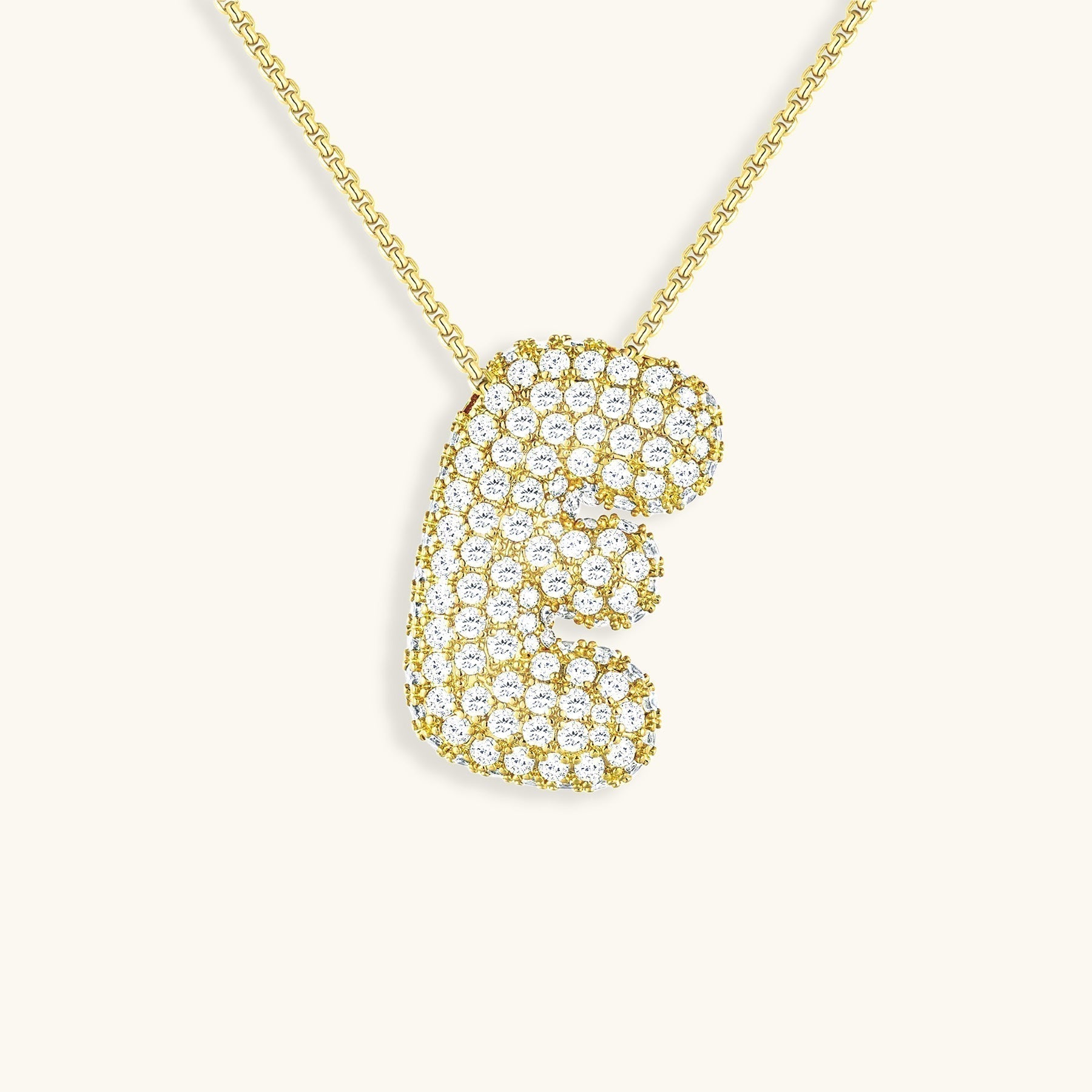 Collar LunaBubble Initial con efecto diamante – Regalo personal para el Día de la Madre