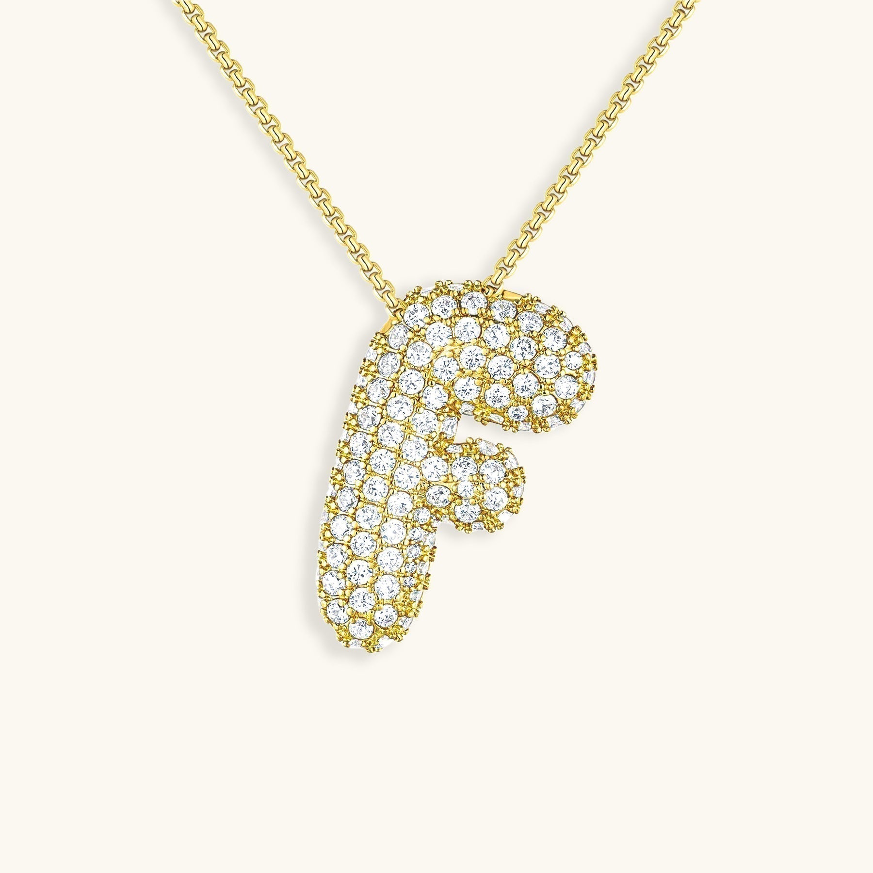 Collar LunaBubble Initial con efecto diamante – Regalo personal para el Día de la Madre