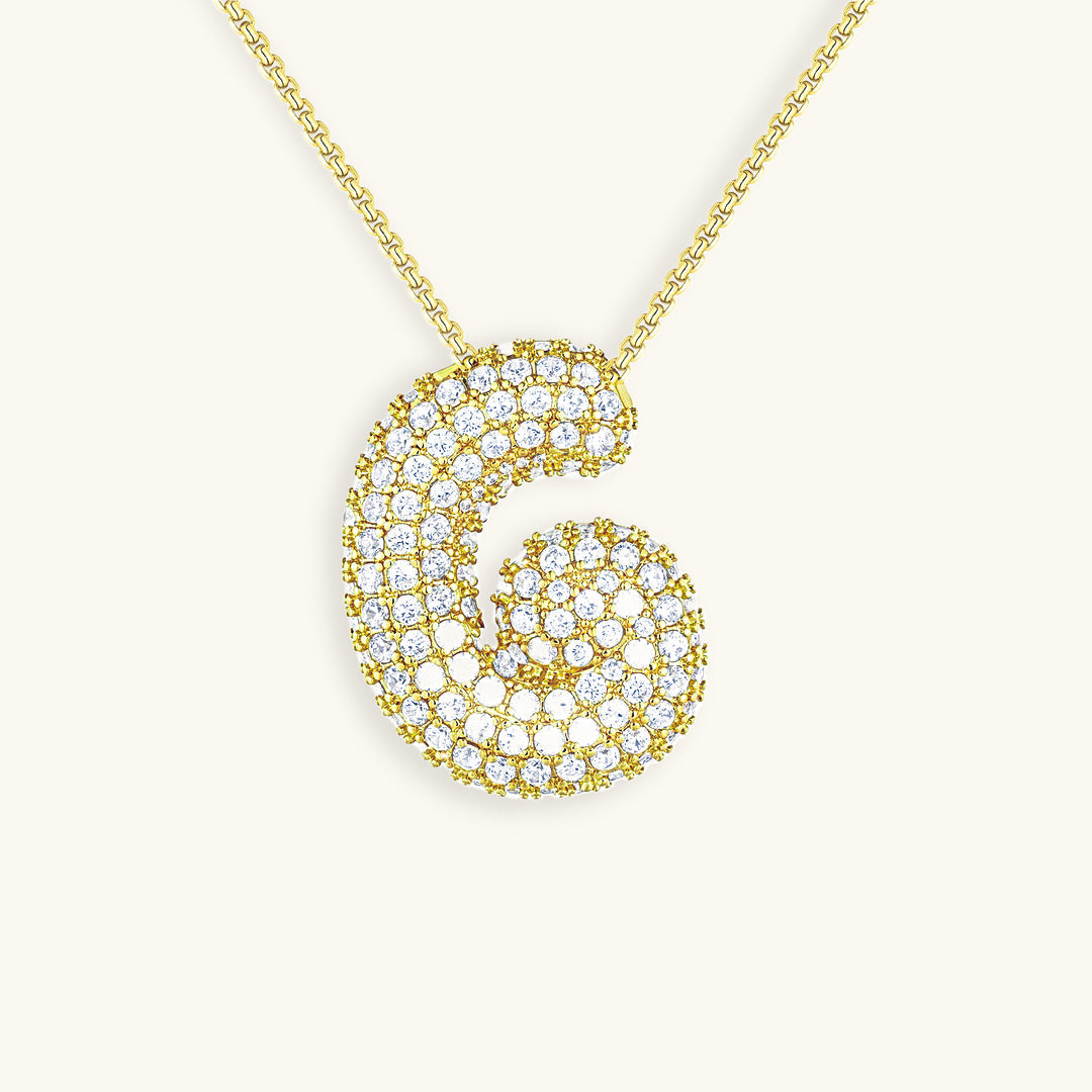 Collar LunaBubble Initial con efecto diamante – Regalo personal para el Día de la Madre