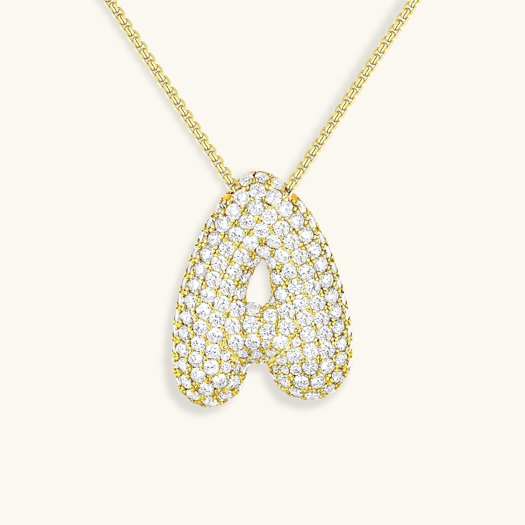 Collar LunaBubble Initial con efecto diamante – Regalo personal para el Día de la Madre