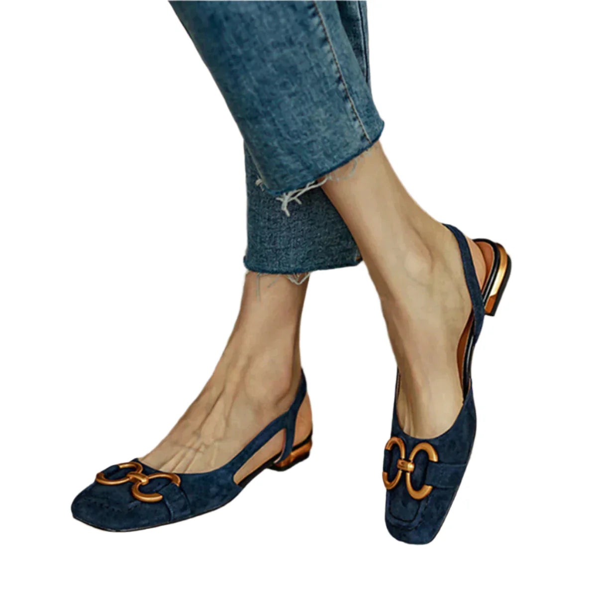 Aria - Elegante Flade Sandalen mit Goldenen Details