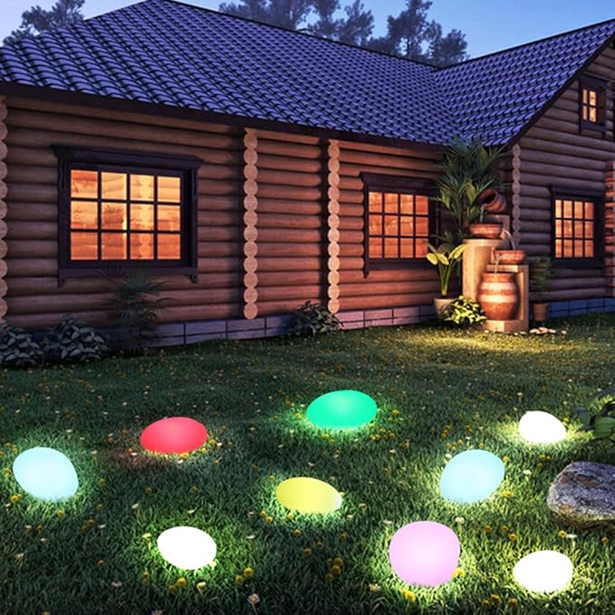 GlowPebble - Solarbetriebene Stein-Design LED Wegbeleuchtung