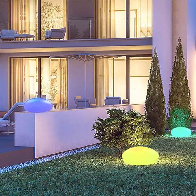 GlowPebble - Solarbetriebene Stein-Design LED Wegbeleuchtung