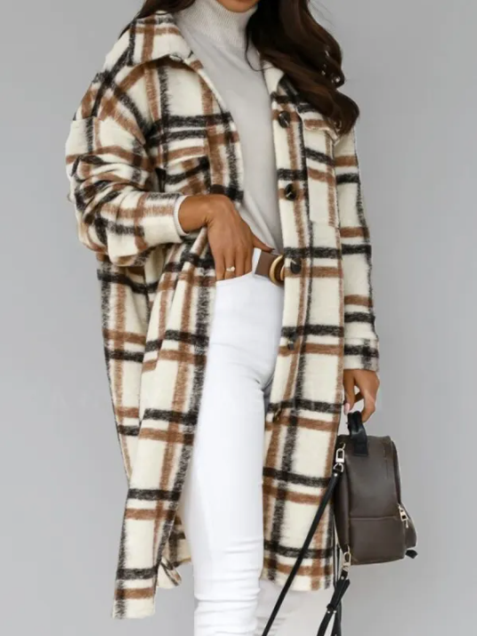 Emilia – Cappotto classico in lana a quadri