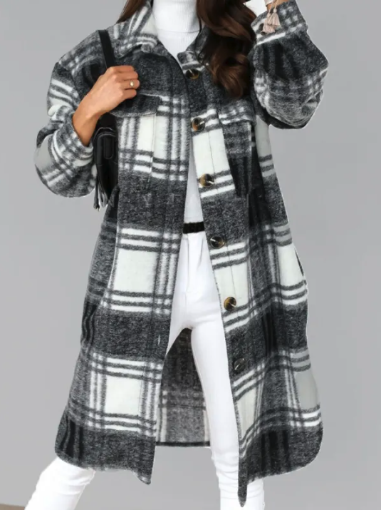 Emilia – Cappotto classico in lana a quadri