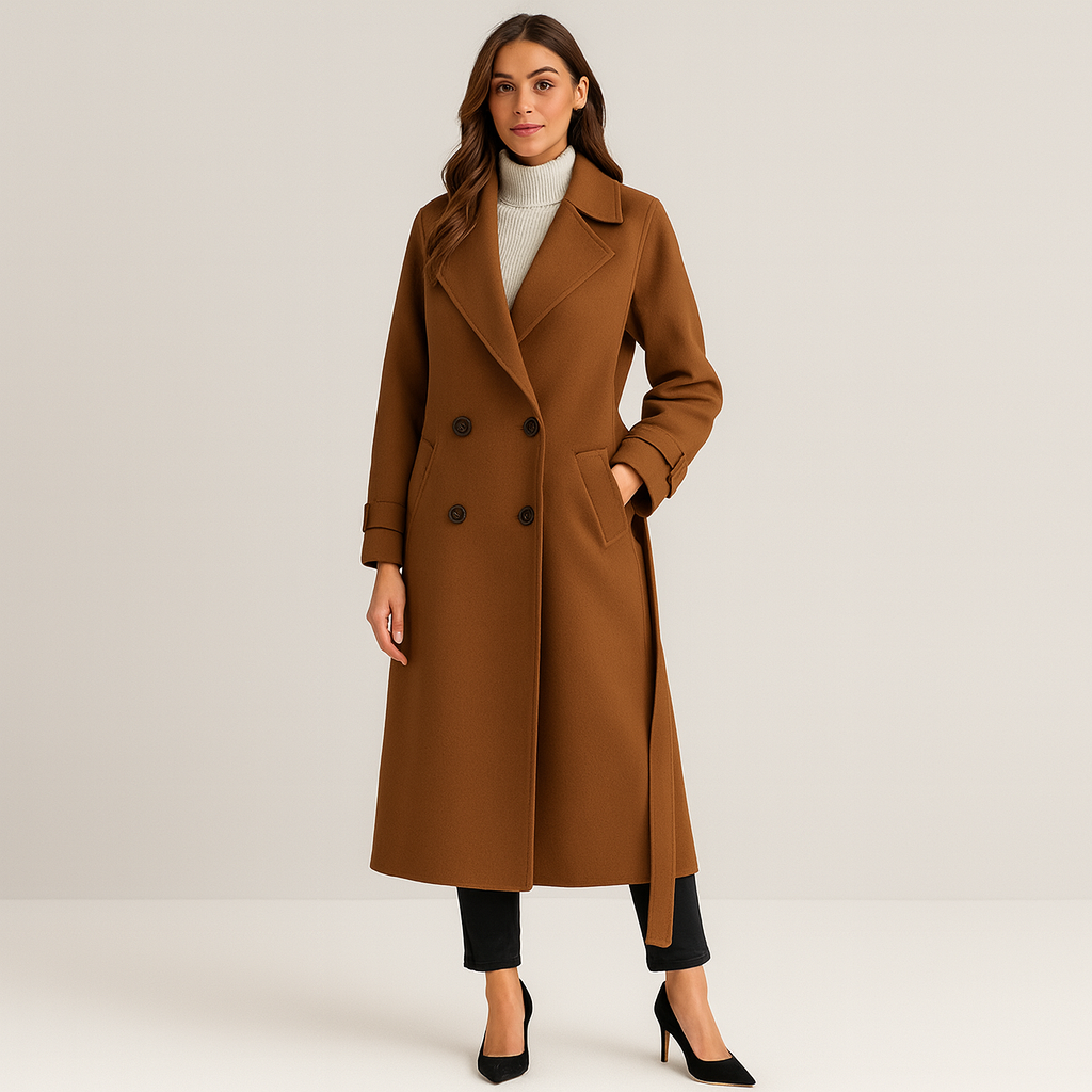 Cecille | Eleganter langer Wollmantel