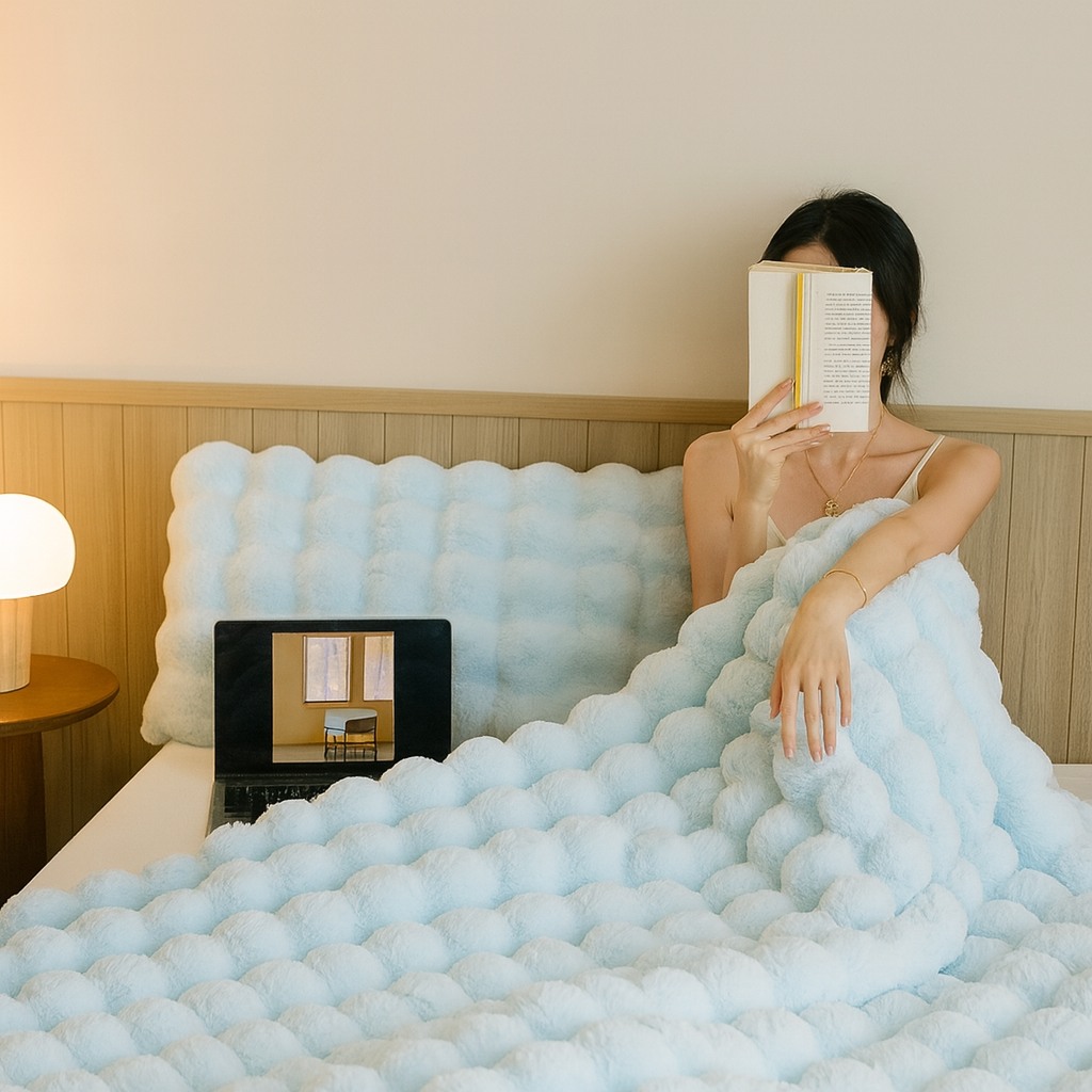 Sylvia | Manta de lujo, mullida y doble capa para todo el año