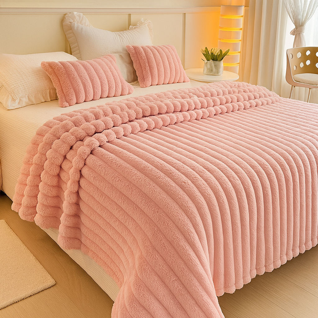 Aurevia | Manta de franela con cordón y aspecto de piel suave