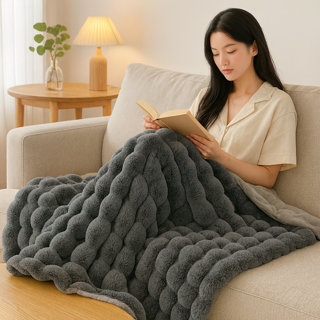 Sylvia | Manta de lujo, mullida y doble capa para todo el año