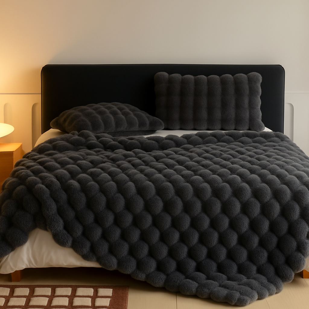 Calyra | Manta acogedora con estructura de burbujas suave