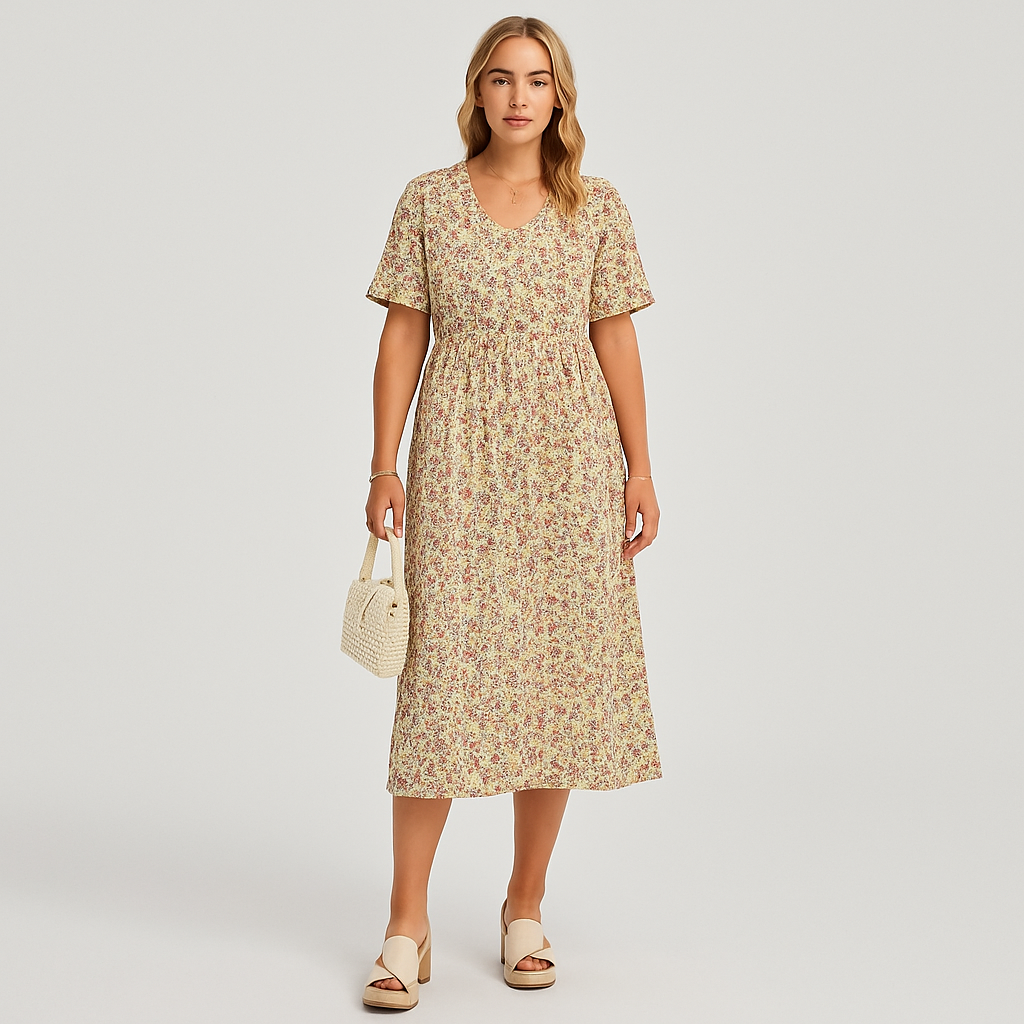 Midikleid – Feminin geschnittener Stil mit Rüschärmeln