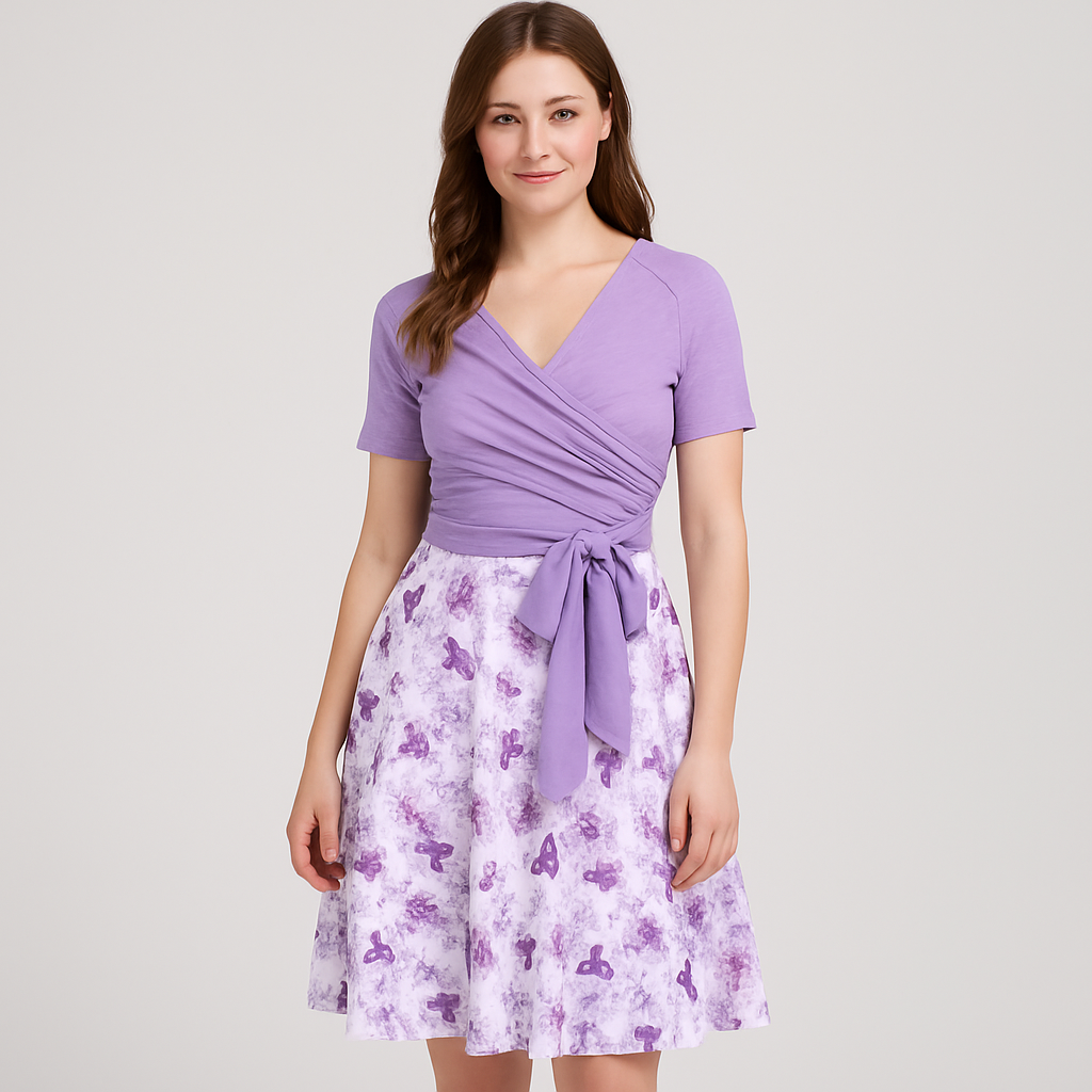 Conjunto de verano de 2 piezas – vestido camisola con parte superior de encaje