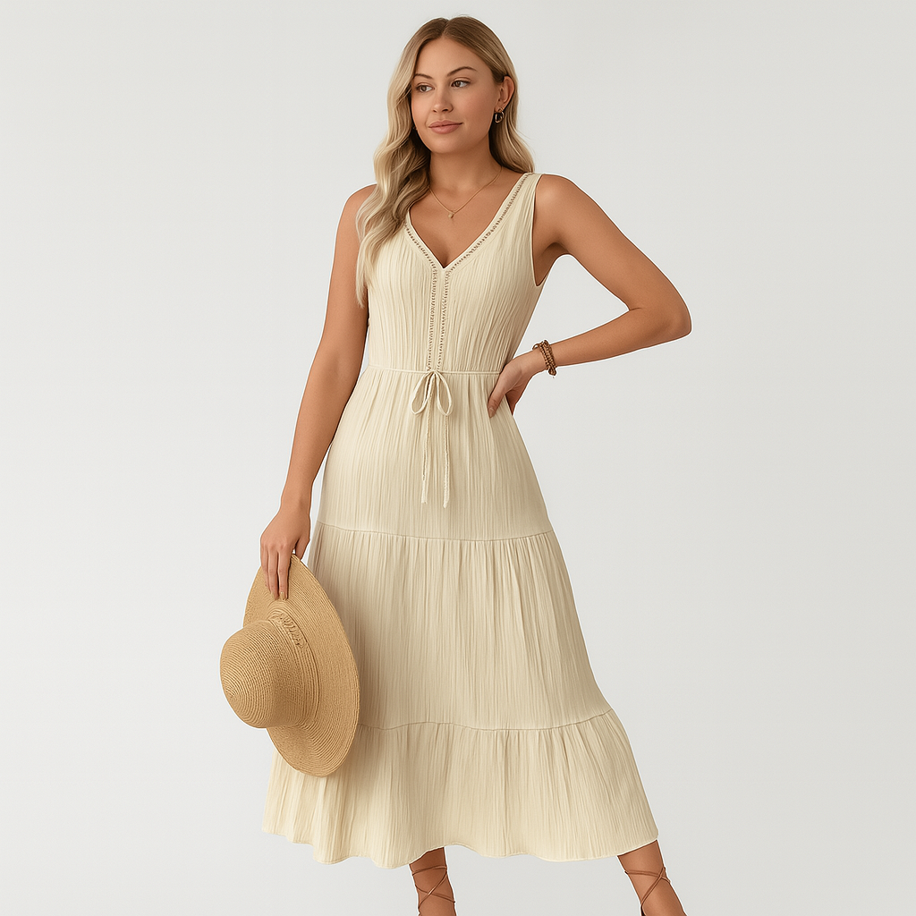 Ärmelloses Sommerkleid – Leicht mit weicher Textur