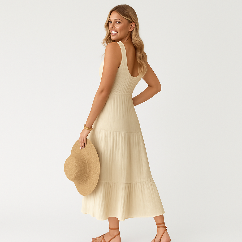 Ärmelloses Sommerkleid – Leicht mit weicher Textur