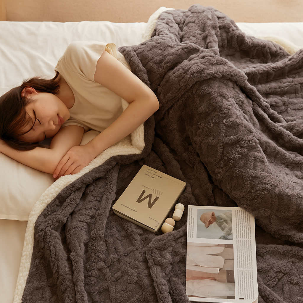 Soren | Manta de invierno gruesa de lana de cordero