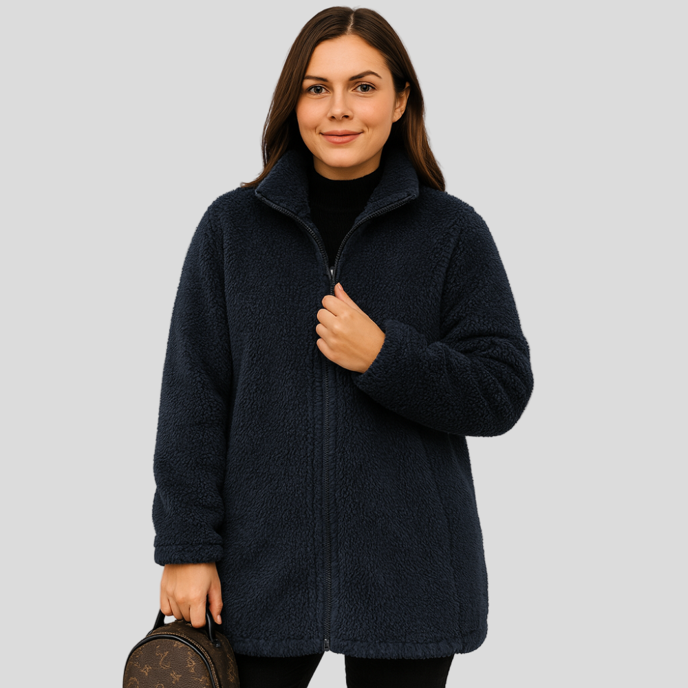 Lena | Chaqueta de invierno de forro polar Teddy para mujer con cremallera