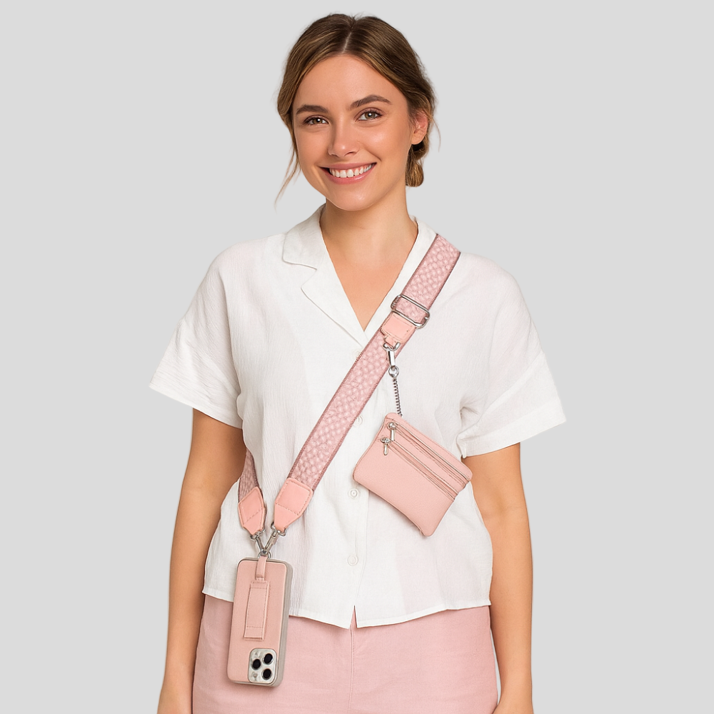 SecureZip | Soporte de teléfono cruzado elegante con billetera