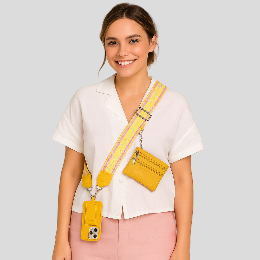 SecureZip | Soporte de teléfono cruzado elegante con billetera