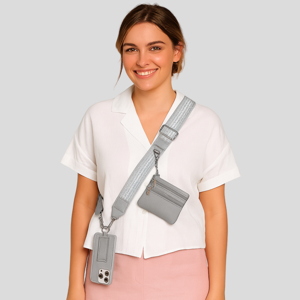 SecureZip | Soporte de teléfono cruzado elegante con billetera