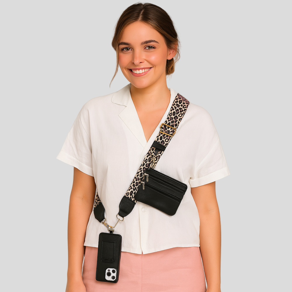 SecureZip | Soporte de teléfono cruzado elegante con billetera